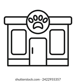 Veterinary clinic building icon outline vector. Pet help service. Health care