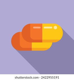 Vector plano del icono de la cápsula en la clínica veterinaria. Medicina enferma. Servicio doméstico