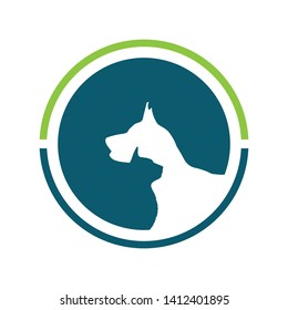 Veterinary clinic with cat and dog logo vector image