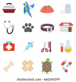 Veterinary clinic icon set. Pet services collection.