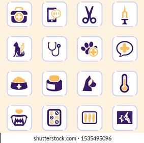 Veterinary clinic icon set for web sites and user interface