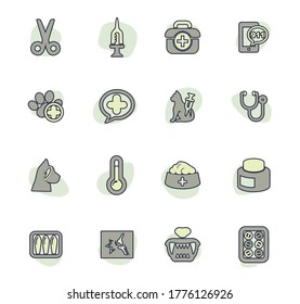 Veterinary clinic icon set for web sites and user interface