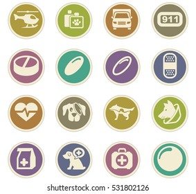 Veterinary clinic icon set for web sites and user interface