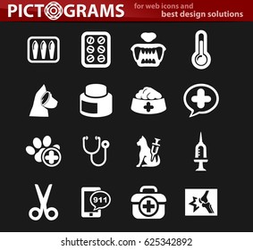 Veterinary clinic icon set for web sites and user interface