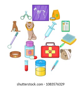 Veterinary clinic icons set. Cartoon illustration of 16 veterinary clinic vector icons for web