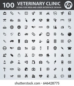 Veterinary clinic icons for web and user interface design