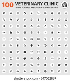 Veterinary clinic icons for web and user interface design