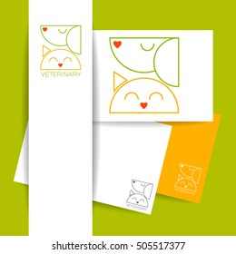 Veterinary clinic identity design. Business presentation template. Idea for veterinary, pet shop, vet clinic, animal care, or other pet help and etc. Vector design.
