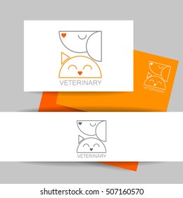 Veterinary clinic identity design. Business presentation template. Idea for veterinary, pet shop, veterinary clinic, animal care, or other pet help and etc. Vector design.
