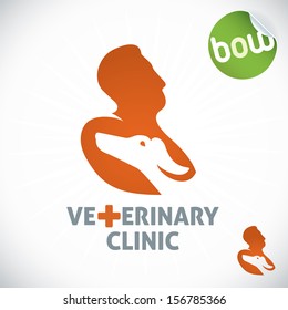 Veterinary Clinic Illustration, Sign, Symbol, Button, Badge, Icon, Baby, Children, Teenager, People 