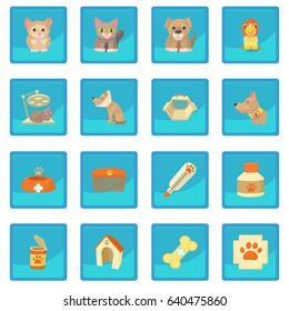 Veterinary clinic items icon blue app for any design vector illustration