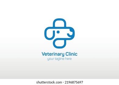 Veterinary Clinic Logo With A Cute Dog Face 