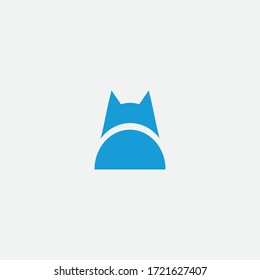 Veterinary Clinic logo with the image of cat and dog. Vector Illustration.