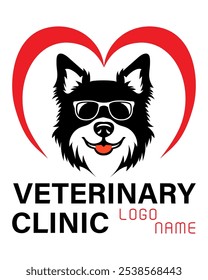 veterinary clinic pets cats and dogs logo for your business or company vector illustration isolated on white background