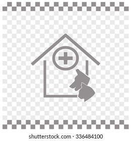 Veterinary Clinic with a picture of a dog and cat muzzle. Vector icon