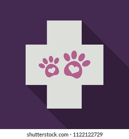 Veterinary Clinic symbol. Animal paw print