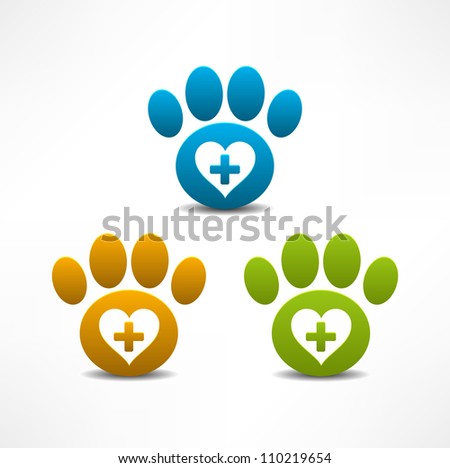 Veterinary Clinic symbol. Animal paw print