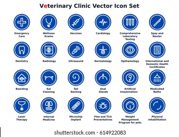 Veterinary Clinic Vector Icon Set