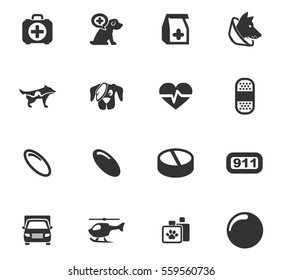 veterinary clinic vector icons for user interface design