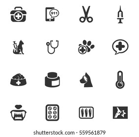 veterinary clinic vector icons for user interface design