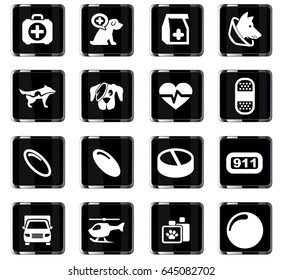 veterinary clinic vector icons for user interface design