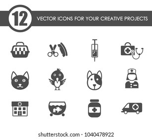 veterinary clinic vector icons for your creative ideas