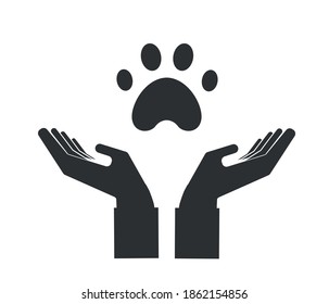 Veterinary clinic vector logo. Pet Care Symbol 