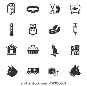 veterinary clinic web icons for user interface design