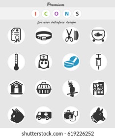 veterinary clinic web icons for user interface design