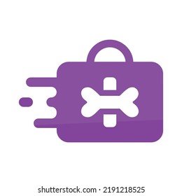 Veterinary Concept Bone Icon Bag Shaped Logo Design