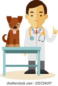 Veterinary concept with doctor medical examination of dog 