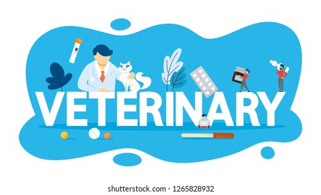 Veterinary Concept Idea Domestic Animal Care Stock Vector (Royalty Free ...