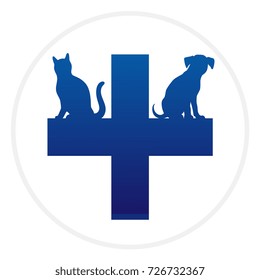 Veterinary cross with dog and cat
