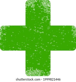 Tierkreuz-Symbol mit kratztem Effekt. Isolierte Vektorsymbol für Veterinär-Kreuz mit gekratzter Kautschukstruktur auf weißem Hintergrund.