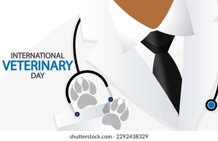 Veterinary Day International Doctor, vector art illustration.