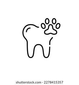 Veterinary dentist. Pet healthcare. Pixel perfect, editable stroke icon