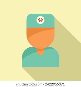Veterinary doctor icon flat vector. Animal service care. Domestic feline