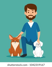 veterinary doctor with mascot character