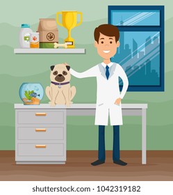 veterinary doctor with mascot character
