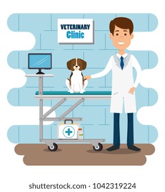 veterinary doctor with mascot character