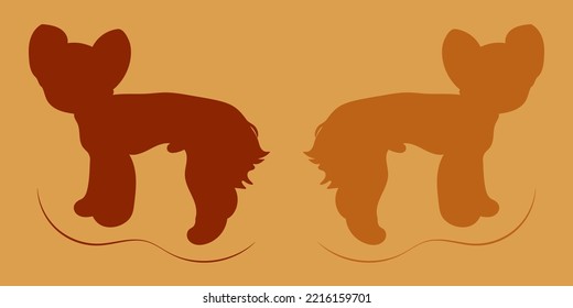 Veterinary dog passport, color silhouette vector. Breed of dog