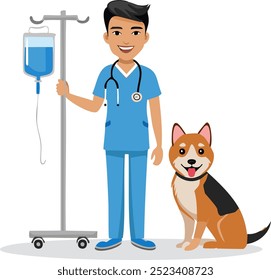 veterinary with a drip for dogs