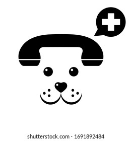 Veterinäremblem-Ambulanztiere auf weißem Hintergrund