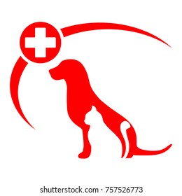 veterinary emblem of a cat and a dog