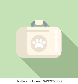 Veterinary first aid kit icon flat vector. Care medicine. Sick kitten