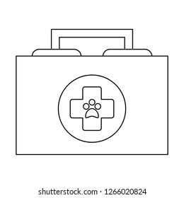 Veterinary first aids suitcase in black and white