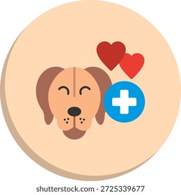 Icono de estilo de círculo plano veterinario