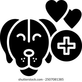 Veterinary Glyph Vector Icon Design