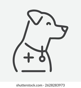 Veterinary Icon Line Art Illustration – Clean and Professional Pet Care Symbol Design