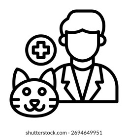 Veterinary Icon Line Style Vector Illustration